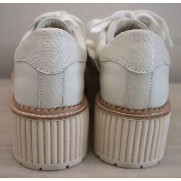Dolce Vita Women's Sz 8M White Leather Tiger Lace-Up 2" Platform Sneakers - Picture 7 of 11